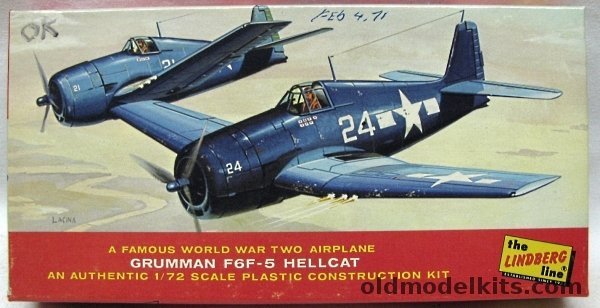 Lindberg 1/72 Grumman F6F-5 Hellcat - (F6F5), 484-60 plastic model kit
